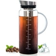 thumbnail image 1 of Aquach - Cafetera fría para preparar té helado y jarra de frutas, gran capacidad, 51 onzas, con jarra de vidrio duradera, infusor de acero de malla fina, tapa hermética, 1 of 5