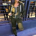 thumbnail image 4 of MIUOWANP Two piece Sets for Women Women Tracksuits Long Sleeve Coat Knee Hole Zipper Hooded Sports Suit, 4 of 5