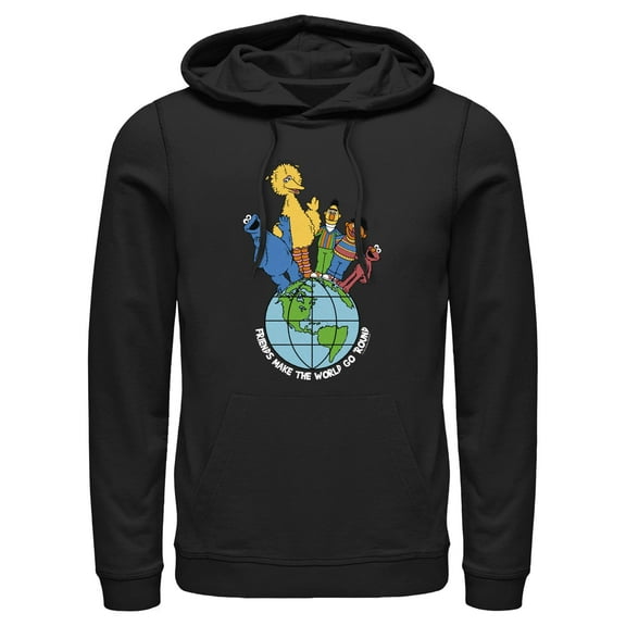 Men's Sesame Street Friends Make the World Go Round Pull Over Hoodie