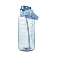 thumbnail image 1 of Botella de agua de 2L con marcador y pajita Botella de agua de gran capacidad con asa Reutilizable a prueba de fugas, 1 of 4