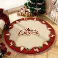 thumbnail image 1 of Decoraciones navideñas, adornos navideños, regalos navideños, alfombra redonda navideña para sala de estar, estudio, alfombra sintética, antideslizante, antisuciedad, fácil de limpiar, manta absorbent, 1 of 6