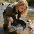 thumbnail image 5 of Haidf Gold Pan, Portable Round Gold Panning Pan with Riffles, Durable Outdoor Gold Mining Pan for Efficient Separation and Collection, Gold Prospecting Equipment for Beginners, 15", Black, 5 of 9