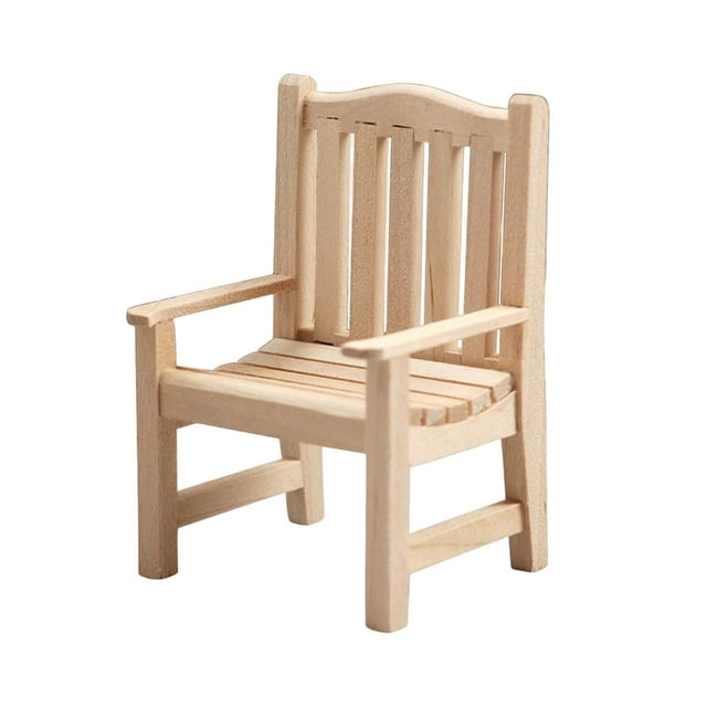 HILABEE 1:12 Scale Miniature Garden Bench Furniture Model Outdoor for Accessories single single seat