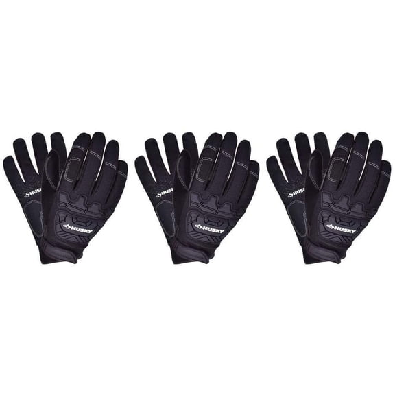Husky 3 Pack Medium Duty High Dexterity Non Slip Gloves Touchscreen Comp Size XL