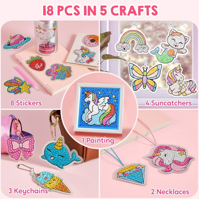 Learn & Climb Arts & Crafts Gem Art Kit for Girls Ages 8-12. Diamond  Painting Gift for Girls