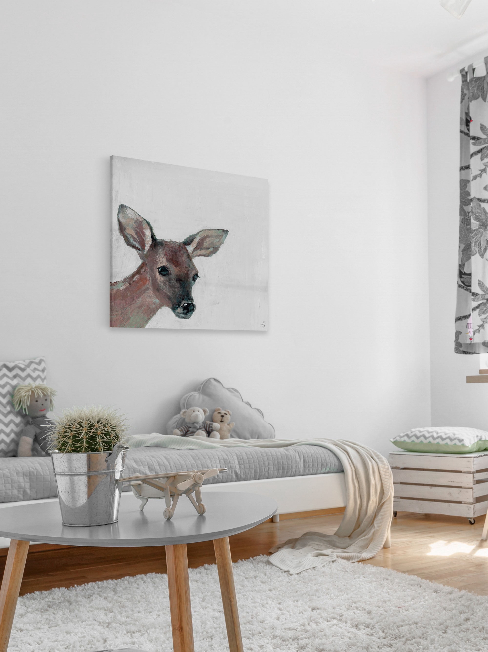 Marmont Hill Bonjour Fawn II Canvas Wall Art