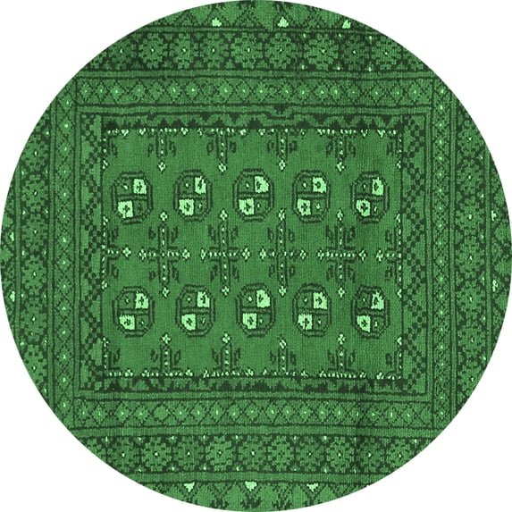 Ahgly Company Indoor Round Persian Emerald Green Traditional Area Rugs, 8' Round