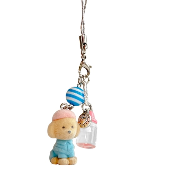 Cute Phone Charms Pink Cellphone Charms for Case Kawaii Charm for Phone Black Car Keychain Charm Kit White Mobilephone Keychain Aesthetic Accessories for Bag Airpods Camera Pendant Decor
