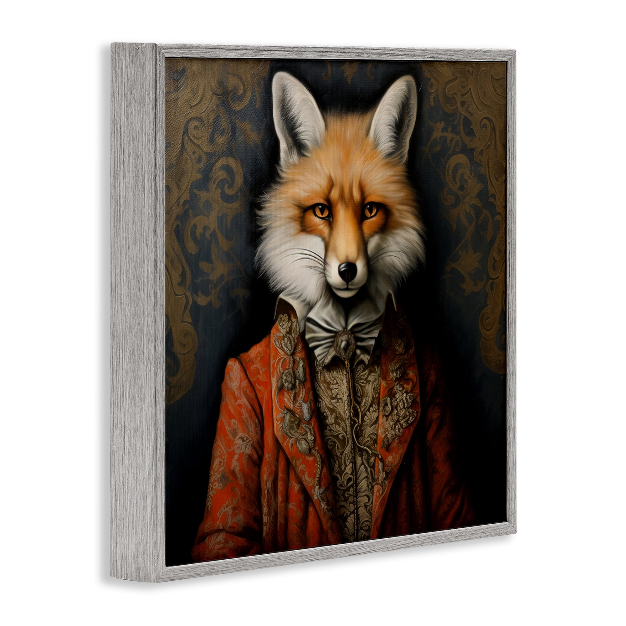 Stupell Industries Mystical Metamorphosis Fox Gray Framed Giclee Art, design by Lazar Studio