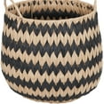 thumbnail image 5 of Household Essentials Woven Basket, Set of 2 Decorative Baskets, Large and Small, Natural with Black Pattern, 5 of 8