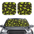 thumbnail image 2 of Xecao Cute Cartoon Dinosaurs Green Silhouette for Foldable Car Sun Shades (2-Pack) offer sun protection with an easy-fold design for convenient windshield shading., 2 of 7