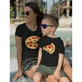 thumbnail image 6 of Pizza Pie & Slice Toddler & Women's T-Shirt Matching Set Mom & Son Daughter Set Mom Black Medium / Toddler Black 3T, 6 of 7