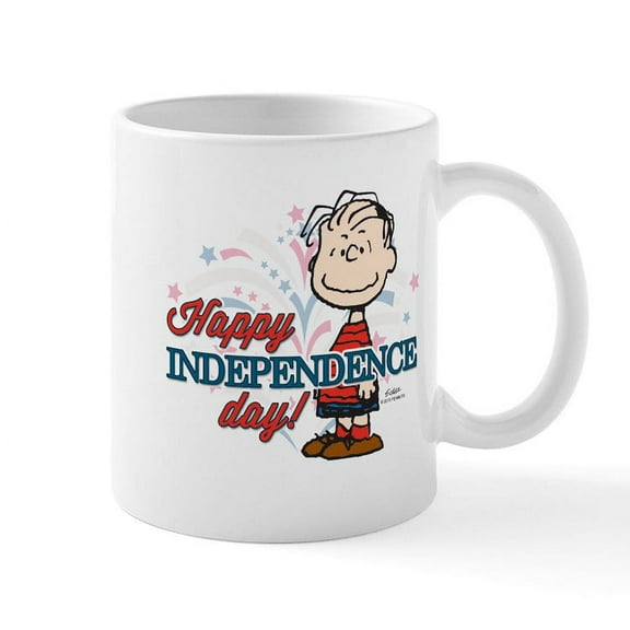 CafePress - Linus Happy Independence Day Mug - 11 oz Ceramic Mug - Novelty Coffee Tea Cup