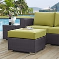 thumbnail image 2 of Modway Convene Square Fabric and Rattan Patio Ottoman in Espresso/Peridot, 2 of 3