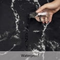 thumbnail image 6 of FRAMICS 16-Piece Black Marble Shower Curtain Sets with Rugs, Modern Abstract Bathroom Sets, Waterproof Fabric Bathroom Curtain Decor with Hooks, 6 of 11