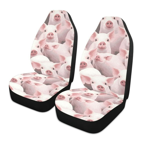 ALAZA Pigs Pink Car Seat Covers 2 PCs Universal Auto Front Seats Interior Protector
