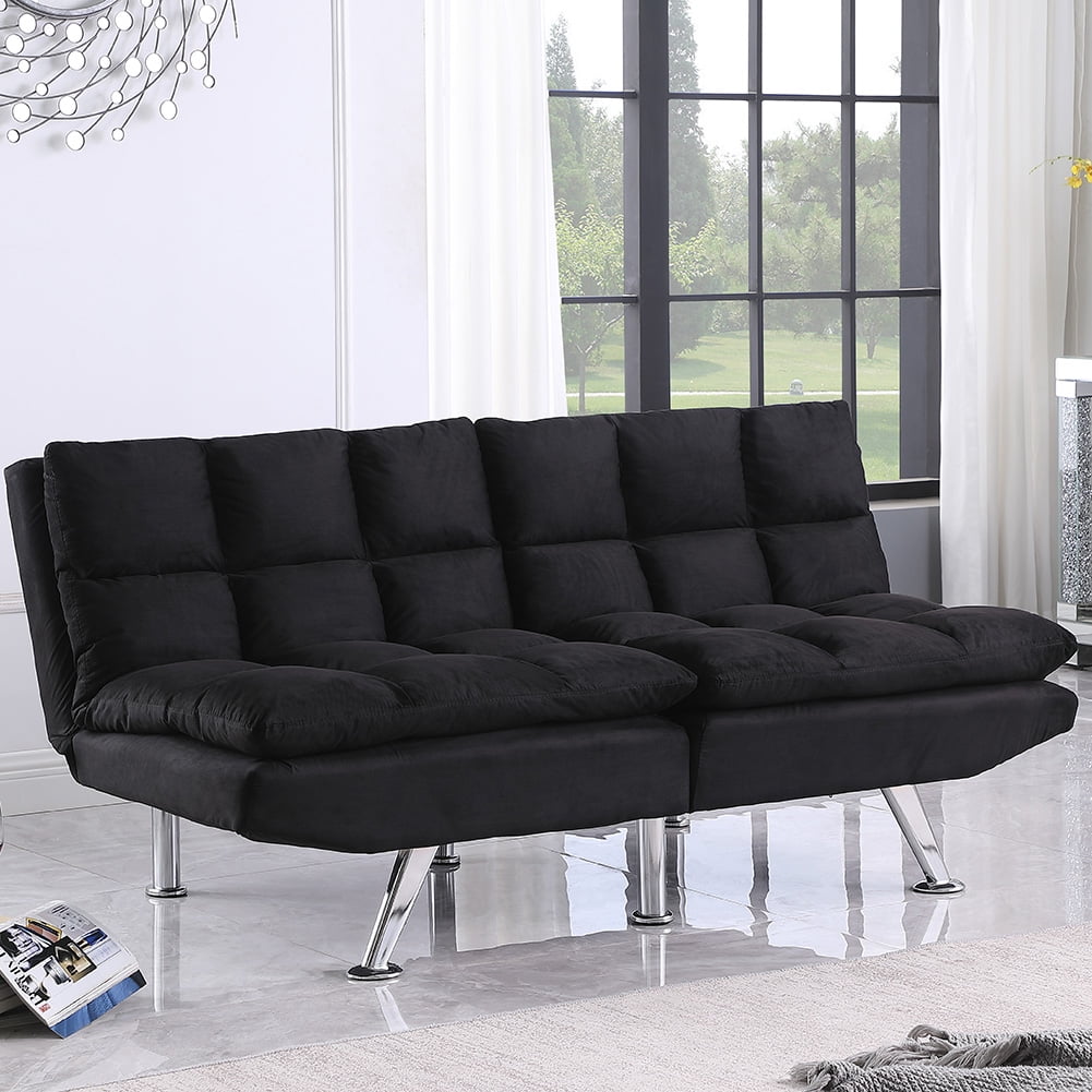 Kepooman Modern Futon Couch Convertible Loveseat Sleeper for Living Room, Twin Size, Black Kepooman Modern Futon Couch Convertible Loveseat Sleeper for Living Room, Twin Size, Black