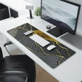 thumbnail image 2 of "Upgrade Your Desk Experience: Large, Non-Slip Rubber Base Desk Mat - Waterproof, Durable Seamed Edges. Perfect for Keyboards, Big XL Black Mousepad - 31.5x11.8 inch.", 2 of 7