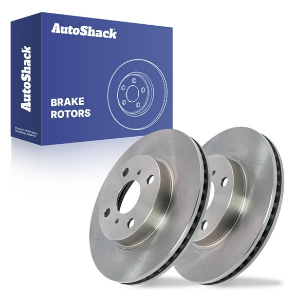 AutoShack Front Vented Brake Rotors 2-PC Set Replacement for 2006-2018 Toyota Yaris 2012-2021 Toyota Prius C 2013 Scion iQ 10.04" (255 mm)