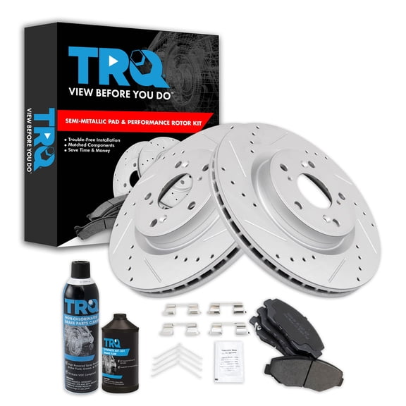 TRQ Performance Front Brake Pad & Rotor Kit BKA20526 Fits Select 2012-2015 Honda CR-V