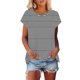 thumbnail image 2 of Mujeres de Manga Corta Tops Casual Cuello Redondo Impresión Blusa Poliéster Ligero Top, Camisa de las Señoras de la Moda para el Hogar Diario Y el Uso Cómodo, 2 of 9