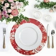 thumbnail image 4 of Ryvnso Christmas Snowflakes Round Plate Mats Dining Table Placemat Set of 4 for Holiday Decoration, 4 of 7