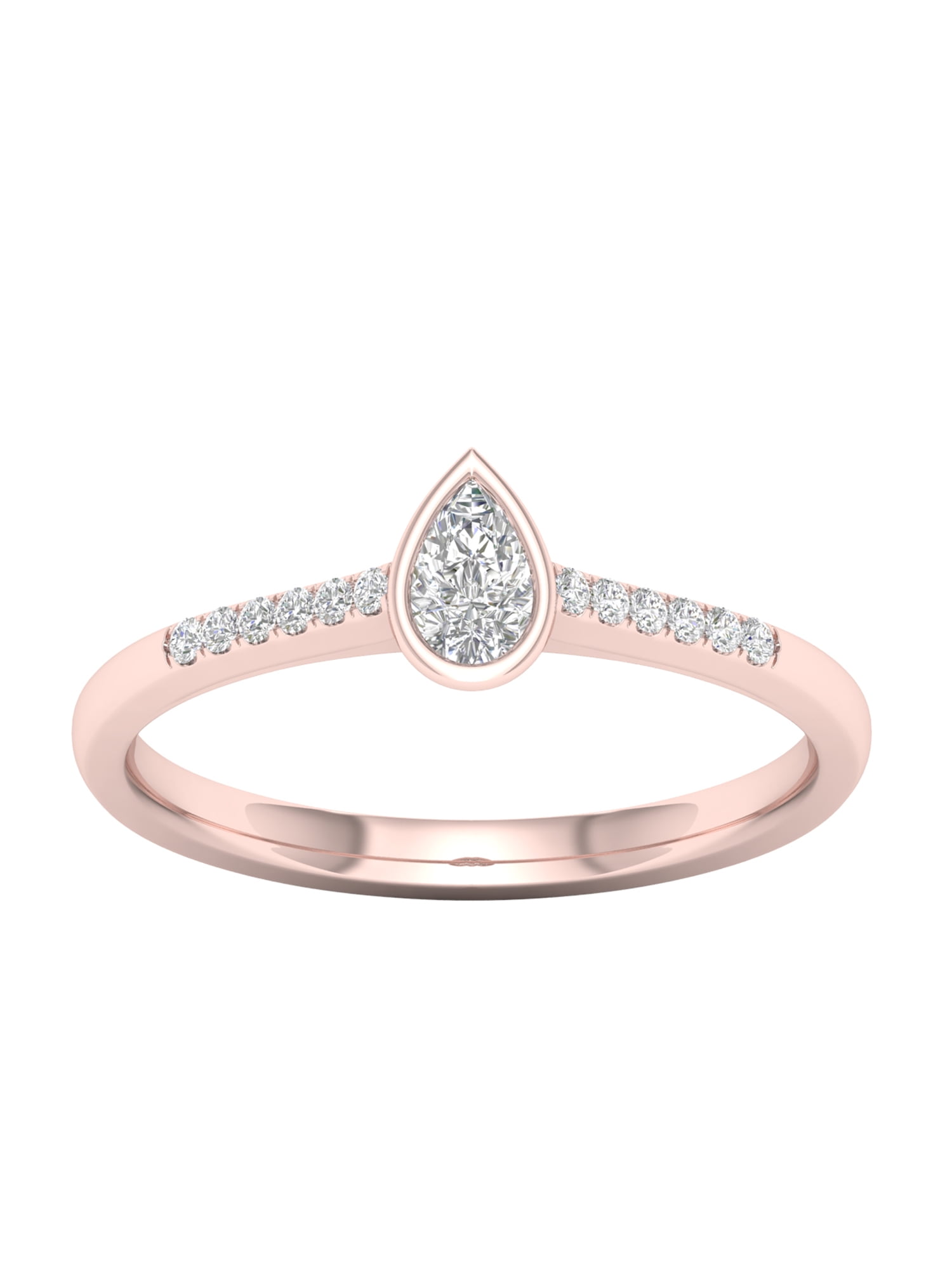 Imperial 1/5Ct TDW Diamond 10k Rose Gold Promise Ring (H-I, I2)