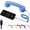 Blue, variant on Type-C interface retro telephone handset, Bluetooth mobile phone handset with microphone, retro wired plug-in handheld phone handset.