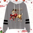 thumbnail image 2 of WILLBEST Sweat à Capuche pour Femmes et Hiver Mode Noël Nœud Rouge Imprimé Cerf Sweat à Capuche à Cordon, 2 of 4