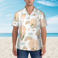thumbnail image 2 of Fotbe Air Balloon and Flower Hawaiian Shirt for Men Unisex Summer Beach Casual Short Sleeve Cotton Linen Button Down Shirts-Small, 2 of 5