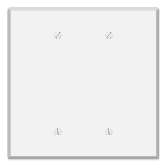 Oversized White Metal Outlet Covers, 2-Gang Blank Wall Plate, 5.5" x 5.50" Jumbo Blank Wall Plate, Painted Metal, Corrosive Resistant, Matching Screws Included
