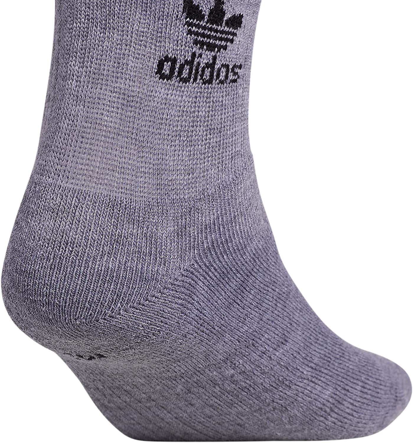 adidas Originals Men's Trefoil Quarter Socks (6-Pair), Heather Grey/ Black/ White, Large