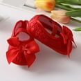thumbnail image 3 of Baby Girls Satin Cloth Bowknot Princess Dress Shoes Toddler Non-Slip Soft Sole First Walkers Walking Shoes Headband Set, 3 of 5