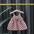thumbnail image 4 of 2025 TAGOLD Toddler Girls Summer Dress,Casual Dress for Kids,Girls Summer Sleeveless Bow Checkerboard Dress Princess Dress, 4 of 4