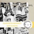 thumbnail image 6 of Paris Tower Kitchen Curtains Window Panels, Vintage Architectural Hand-Painted Aesthetic Insulated Window Treatment Curtain, Grommet Curtains for Bedroom/Living Room/Bathroom, 2 Piece 52"Wx63"L, 6 of 8