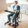 thumbnail image 5 of Adjustable Overbed Bedside Table, Hospital Bed Table with Wheels, Portable Rolling Desk, Mobile Small Standing Desk, Rolling Laptop Stand, Computer Cart, 5 of 9