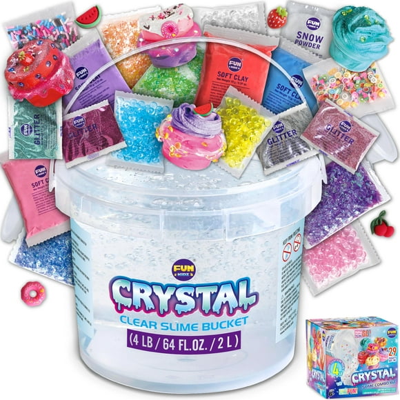 Slime Toy FUN KIDZ, enorme, transparente y cristalino, 1,8 kg con 2 litros prefabricado