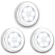 thumbnail image 1 of Luces con sensor de movimiento, paquete de 3 luces nocturnas LED versión mejorada, luz con sensor de movimiento para interiores con pilas, luces de armario, luces de escalera, luces de pared para, 1 of 8