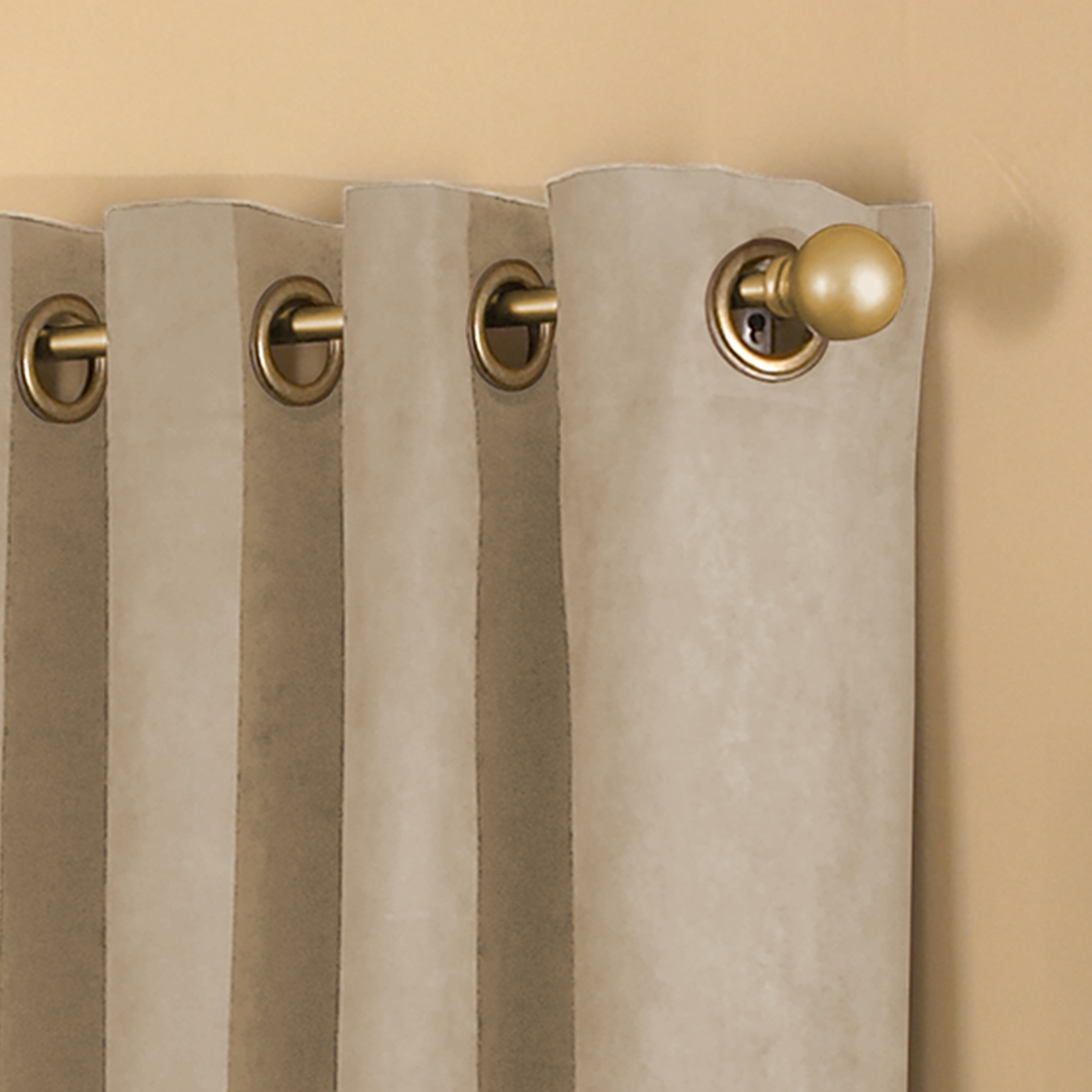 Curtainworks Cameron Room Darkening Faux Suede Grommet Curtain, Indoor, Single Panel, Sand, 50"W x 132"L, Adult