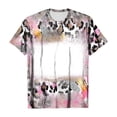 thumbnail image 3 of Jewelreauty Women Casual Tie-Dye Short Sleeve Shirts Round Neck Leopard Print Tops Summer Trendy Tunic Tee (M, Pink), 3 of 4