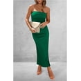 thumbnail image 4 of Vestido PRETTYGARDEN Mujer Maxi Strapless Ajustado Verde M, 4 of 7