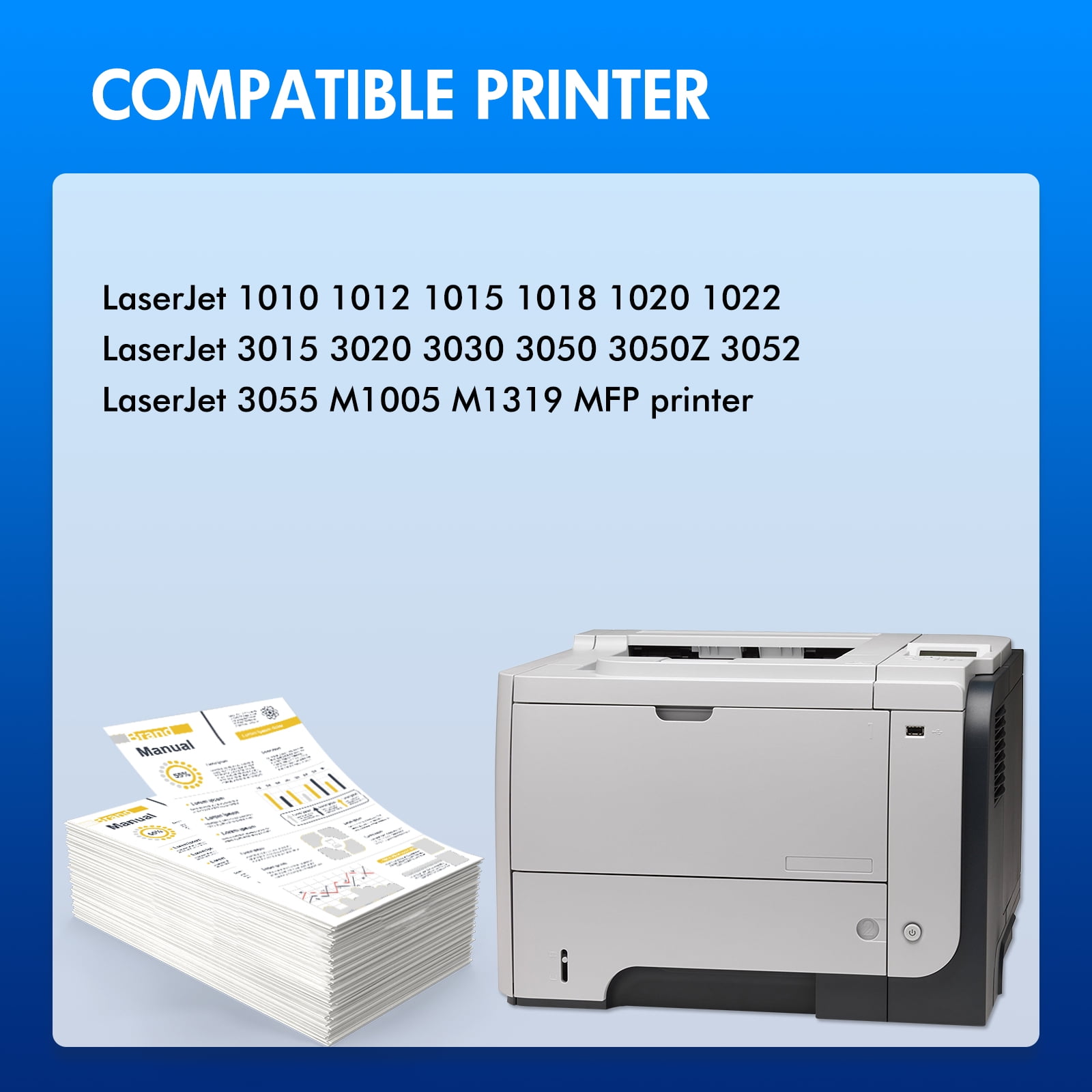 12A Black Toner Cartridge Compatible for 12A Q2612A Q2612D Laserjet 1012 1022 1020 1018 1022N 1010 3015 3050 3030 3052 3055 M1319F Printer Ink (4-Pack, Black)