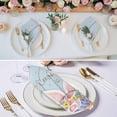thumbnail image 3 of Easter Cloth Napkins, Spring Eggs Rabbit Ear Flowers Wooden Grain Washable and Reusable Dinner Napkins Set of 8, Table Napkin for Kitchen Party Birthday Wedding Hotel Housewarming 20"x20", 3 of 9