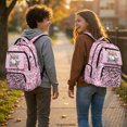thumbnail image 3 of HELLHERO Lightweight Zaino per ragazze for Back to School Travel, 600D Polyester Multi Pocket Zaino per bambini, Leopard Print Design, 3 of 8