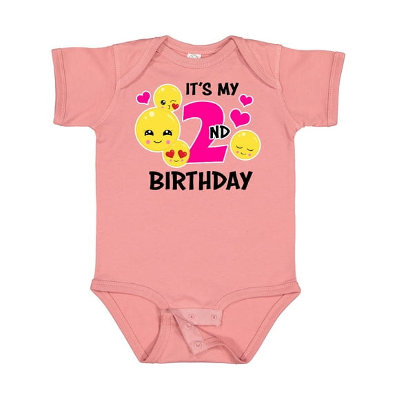 Inktastic Its My 2nd Birthday with Emojis Girls Baby Bodysuit