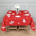thumbnail image 3 of Christmas Square Tablecloth 52x52 Inch – Waterproof Polyester Printed Table Cover, Wrinkle Resistant & Washable for Kitchen Dining Picnic Party Decor, Single-v4-15, White, 3 of 6