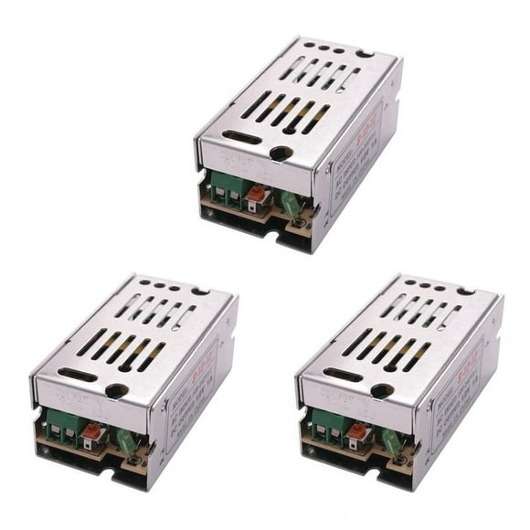 3X Fuente de Alimentacion de Transformador de Tension AC 110/220V A DC 12V 1A Plata