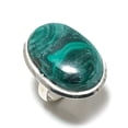 thumbnail image 2 of Natural Malachite Gemstone Handmade 925 Sterling Silver Ring Size 10, 2 of 2