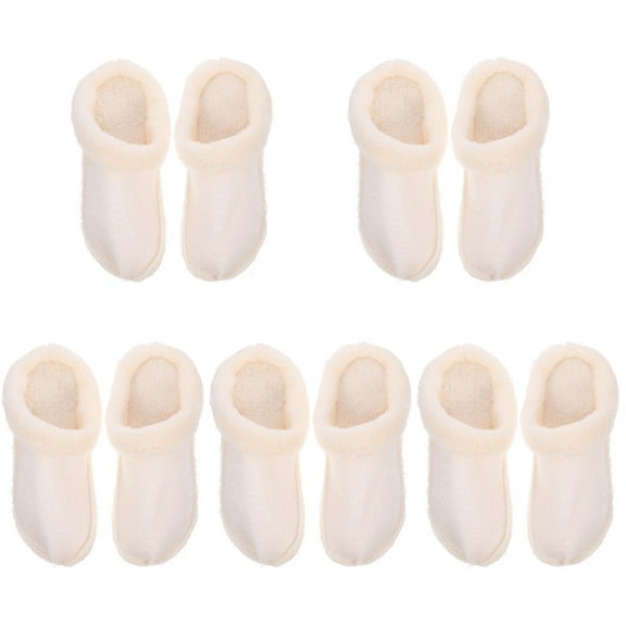 PartyKindom Fuzzy Slipper Insoles White Plush Winter Warm Removable Design