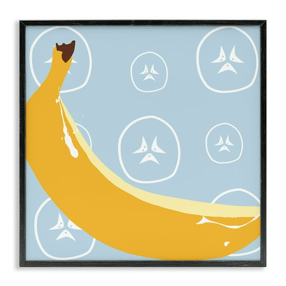 Stupell Industries Bright Banana Fruit Food & Beverage Painting Black Framed Art Print Wall Art, 12 x 12